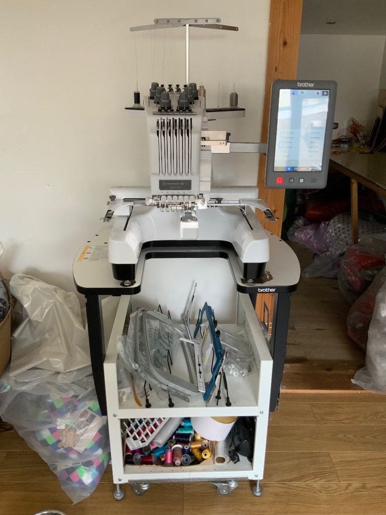 Brother PR680W 6 Needle Embroidery Machine + Mighty Hoops & HoopMaster – Low Stitch Count