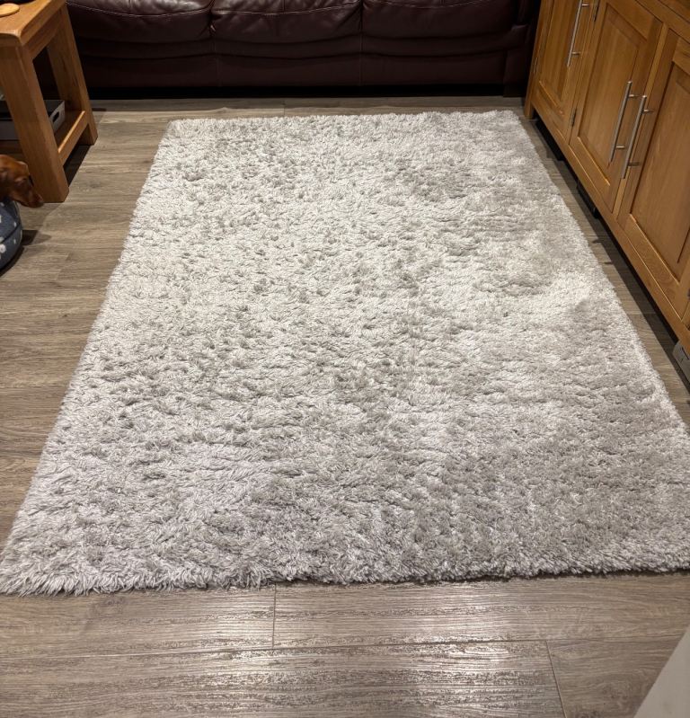 image for Immaculate Dunelm Cosy Soft Grey Rug 120x170cm
