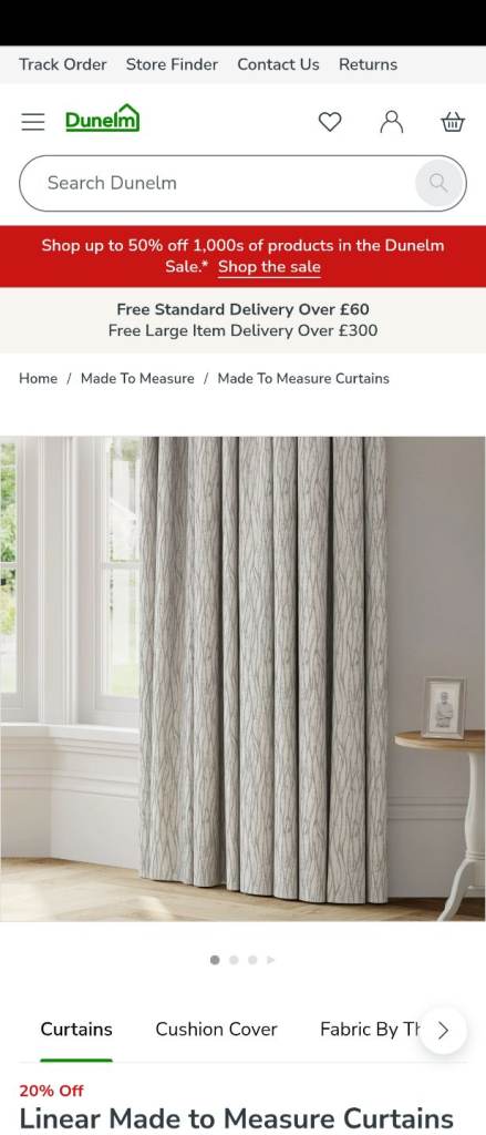 Dunelm made to measure curtains - currently on website