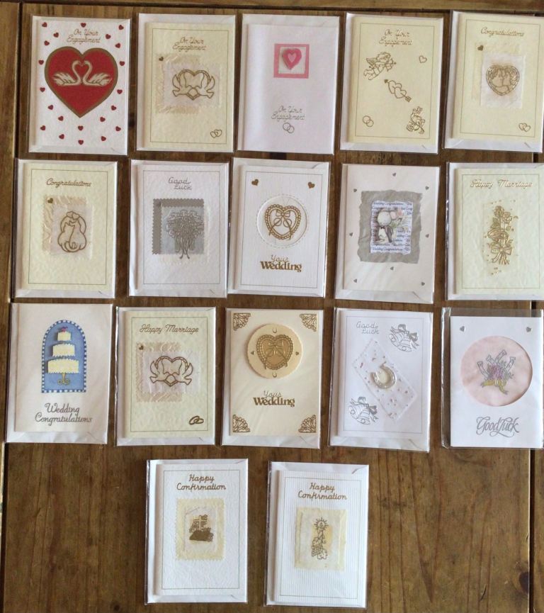 17 Handmade Greetings Cards Includes Engagement, Wedding & Confirmation Cards