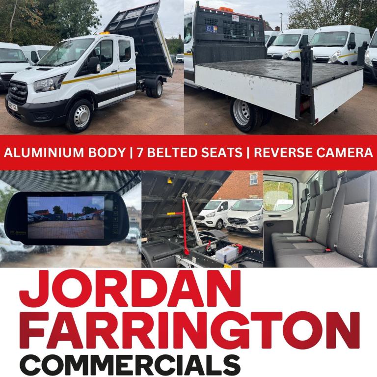 2023 FORD TRANSIT 350 RWD DRW EURO 6 ALUMINIUM  BODY DOUBLE CAB TIPPER 7 SEATS 