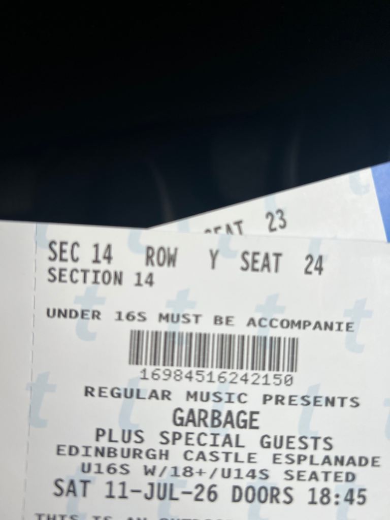 Garbage concert tickets x 2