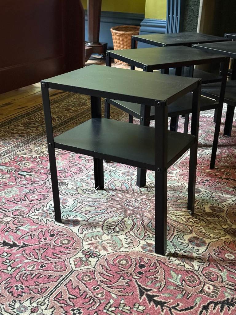 Set of 5 Black Metal Bedside Tables / Side Tables – Good Condition