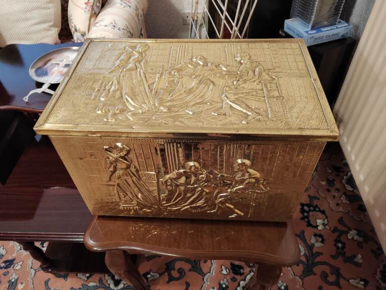 brass fireside/hearth box