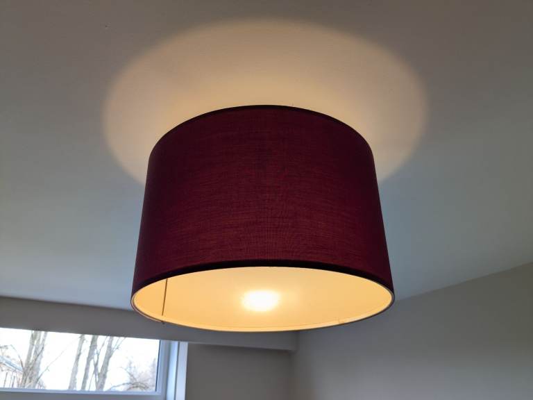 2 x Red lamp shades 