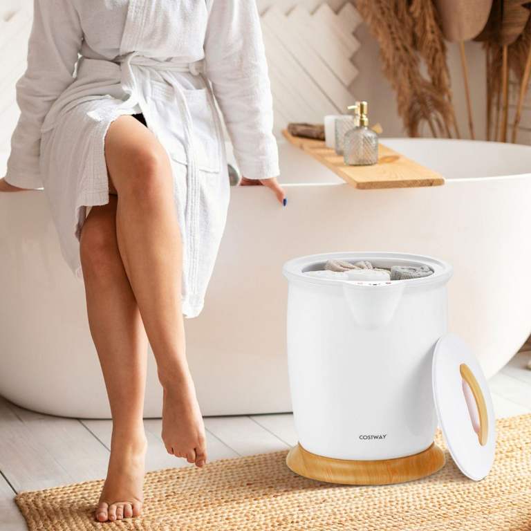 Elegant White Towel Warmer Bucket 20L Large Capacity Barrel Bath Shower Swim Gift BRAND NEW Boxed