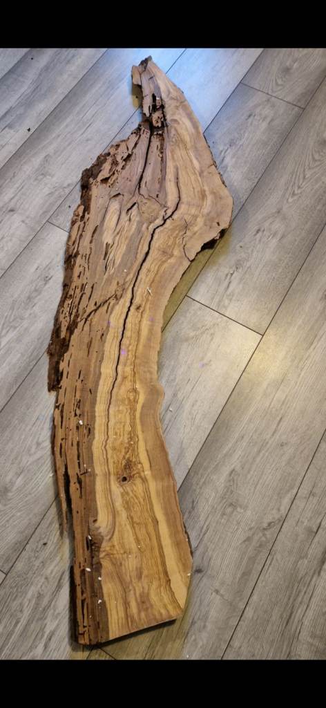 Olive wood slab from Italy. Kiln dried wood ready for projects.