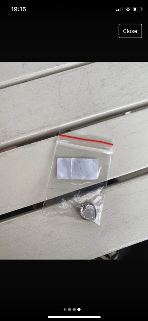 Sterling silver, Pink tinted enamel heart-shaped pendantp