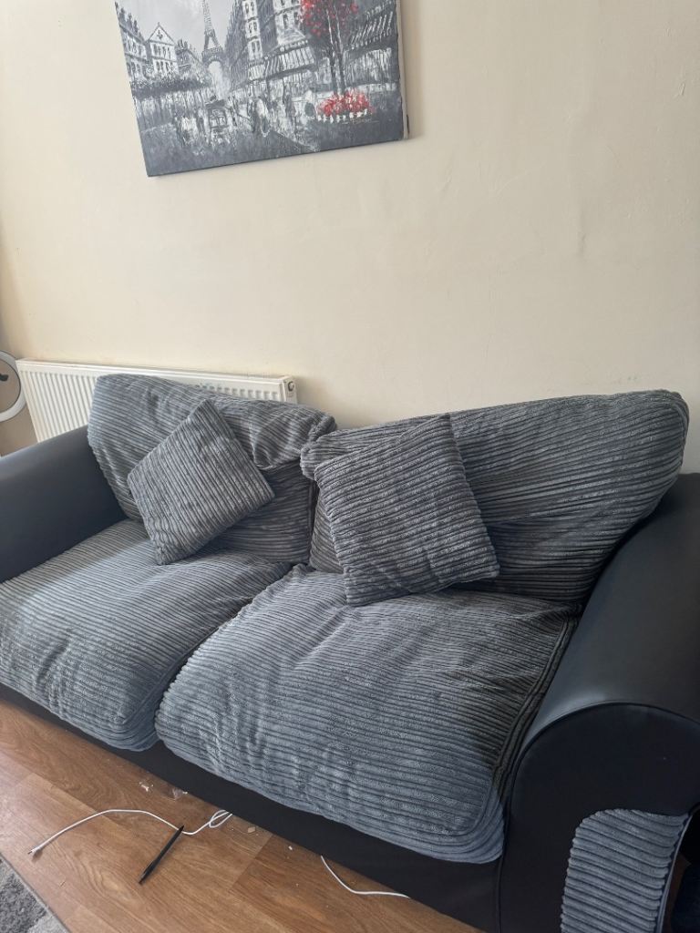 Grey and black sofa