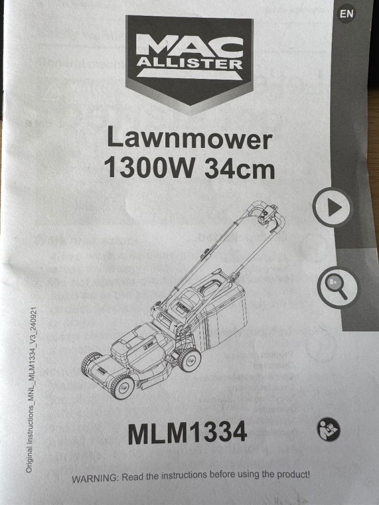 Macallister electric lawnmower