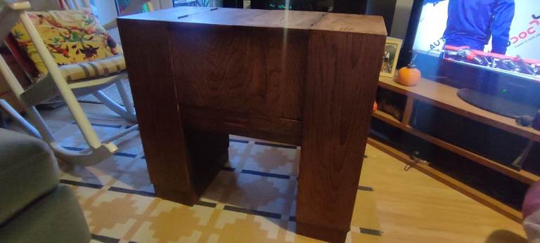 Mid century side table with internal storage 