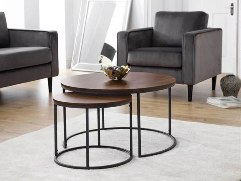 Bellini Walnut Effect Round Nest of Tables