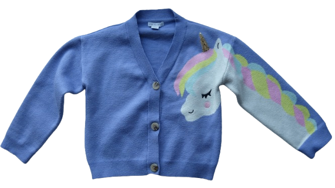 NEW Unicorn Purple Cardigan Jumper V-Neck Girls 6-7 Years
