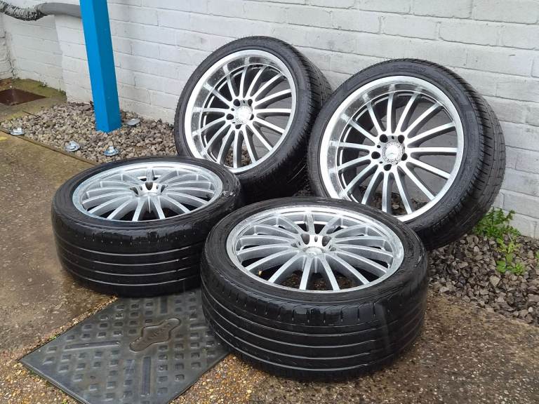 🌟Mercedes Turbine Style Deep dish ALLOY WHEELS 19 inch STAGGERED with TYRES 6M+ E class C class 