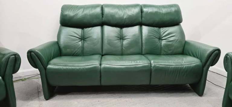 Himolla Leather 3 Seater NON Recliner Sofa and  2 Recliner Electric Chairs 1604251