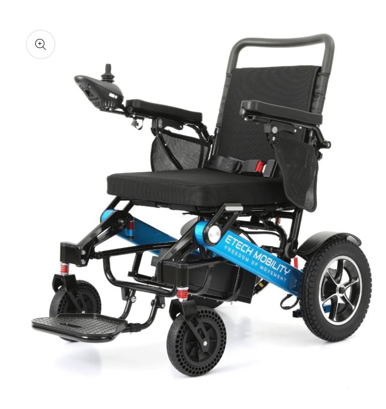 Blue electric wheelchair