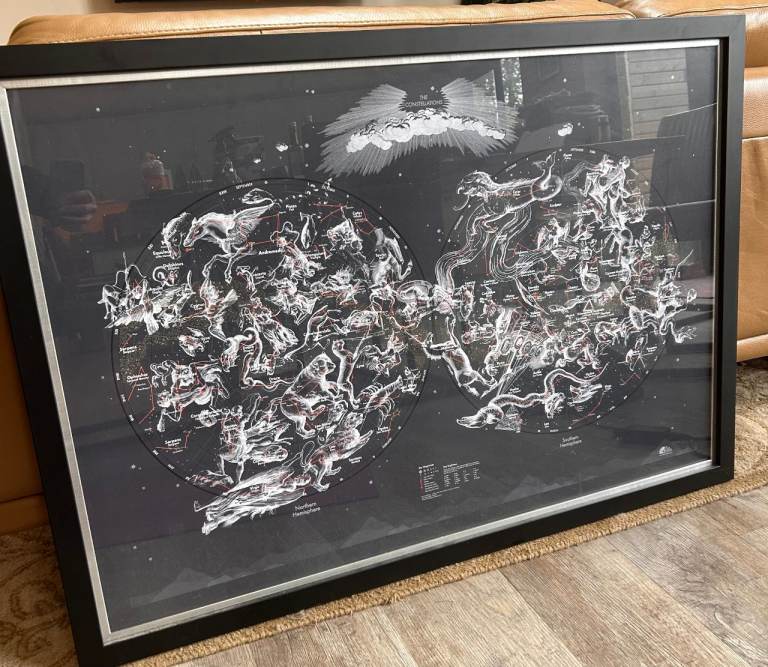 Framed star map print – "The Constellations"