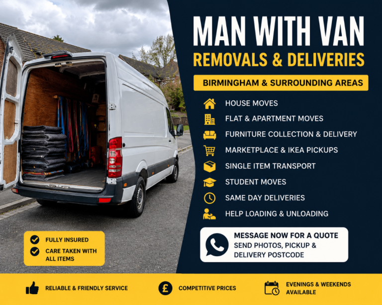 Man With Van – Fast Local Removals & Deliveries