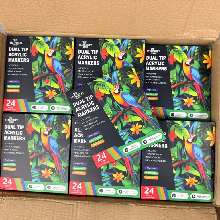 Job Lot 60 x 24 Pack Dual Tip Acrylic Paint Marker Pens – Brand New
