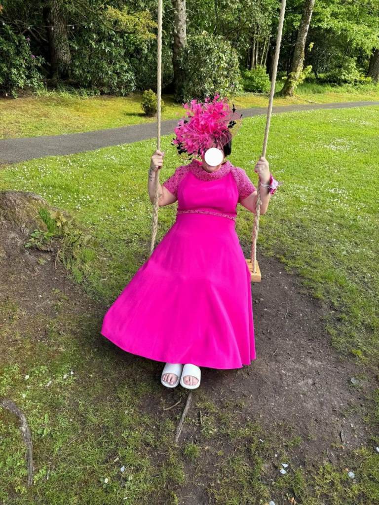 Mother of the Bride dress and hatinator 