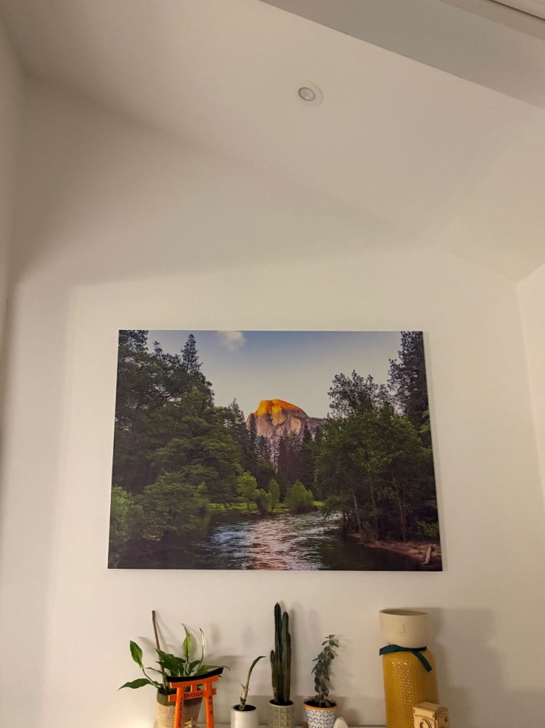 Large high quality aluminium photo canvas of Yosemite, USA mountain landscape picture - 100x75cm