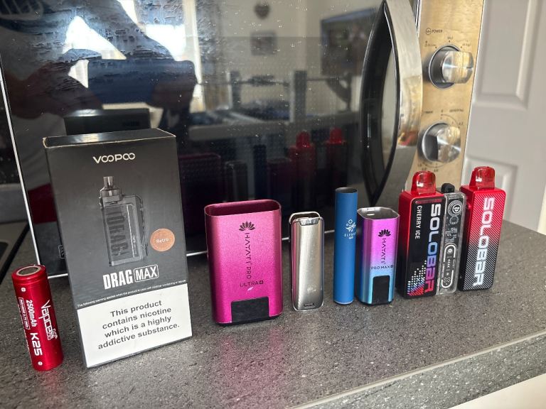 Selection of vapes. 
