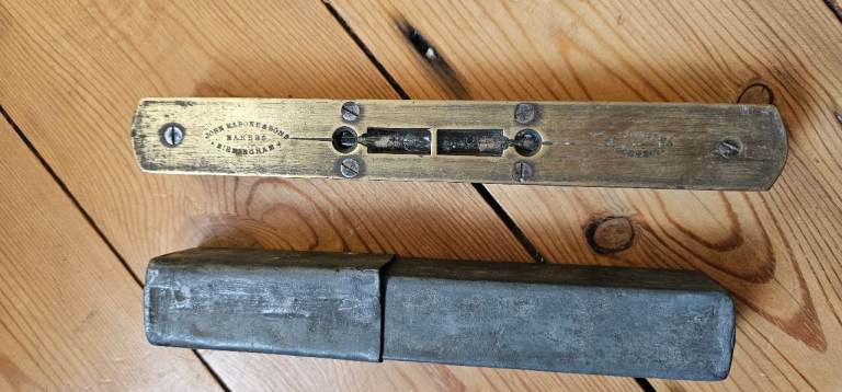 vintage brass spirit level John Rabone & Sons