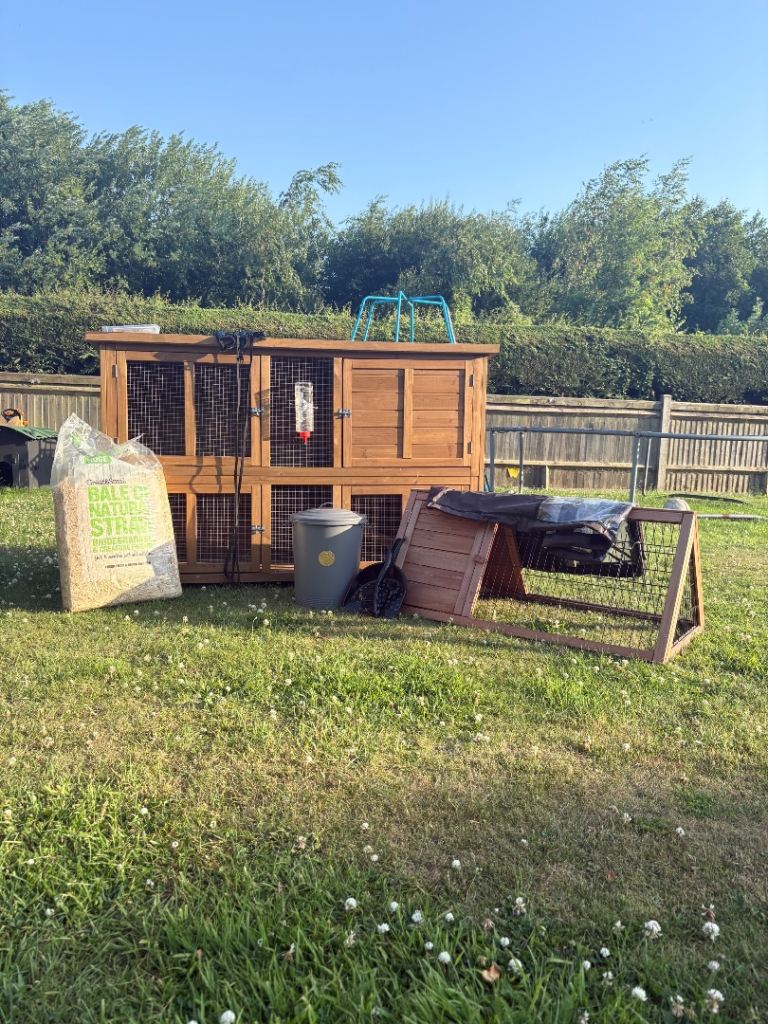 5ft two storey Guinea pig cage, run + accessories 