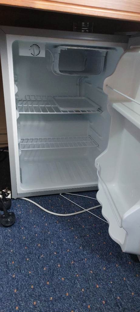 Microwave, mini fridge & filing unit