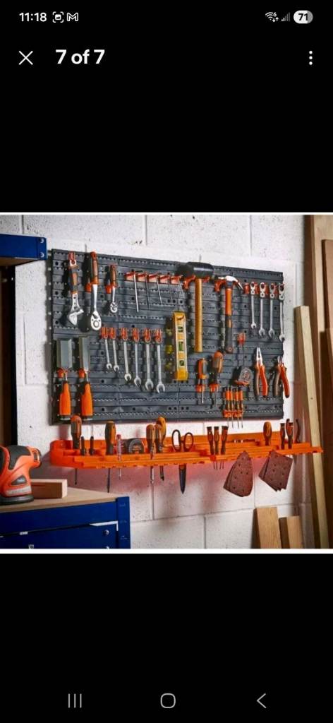 Garage Tool Storage with Shelf & Pegboard For Multiple Tools, Garden Tool