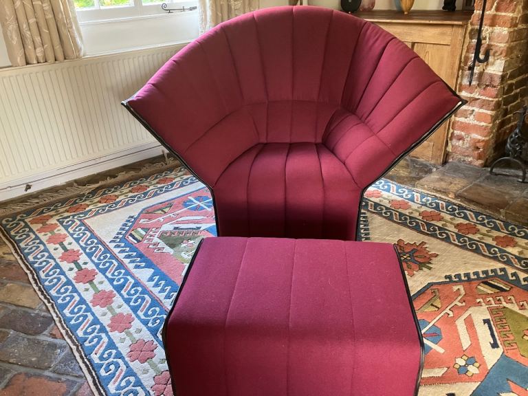 Ligne Roset Togo Style Chair & Ottoman – Good Condition