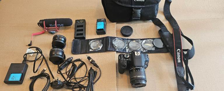 Cannon EOS rebel t7i camera and extras.