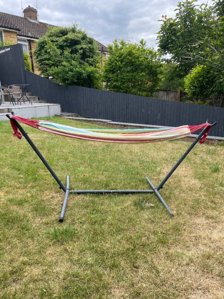 Multicoloured Hammock with Stand – Good Condition