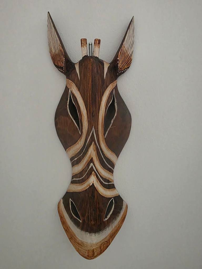 Hand-carved Wooden Wall Masks and Pan Flute - Good Condition