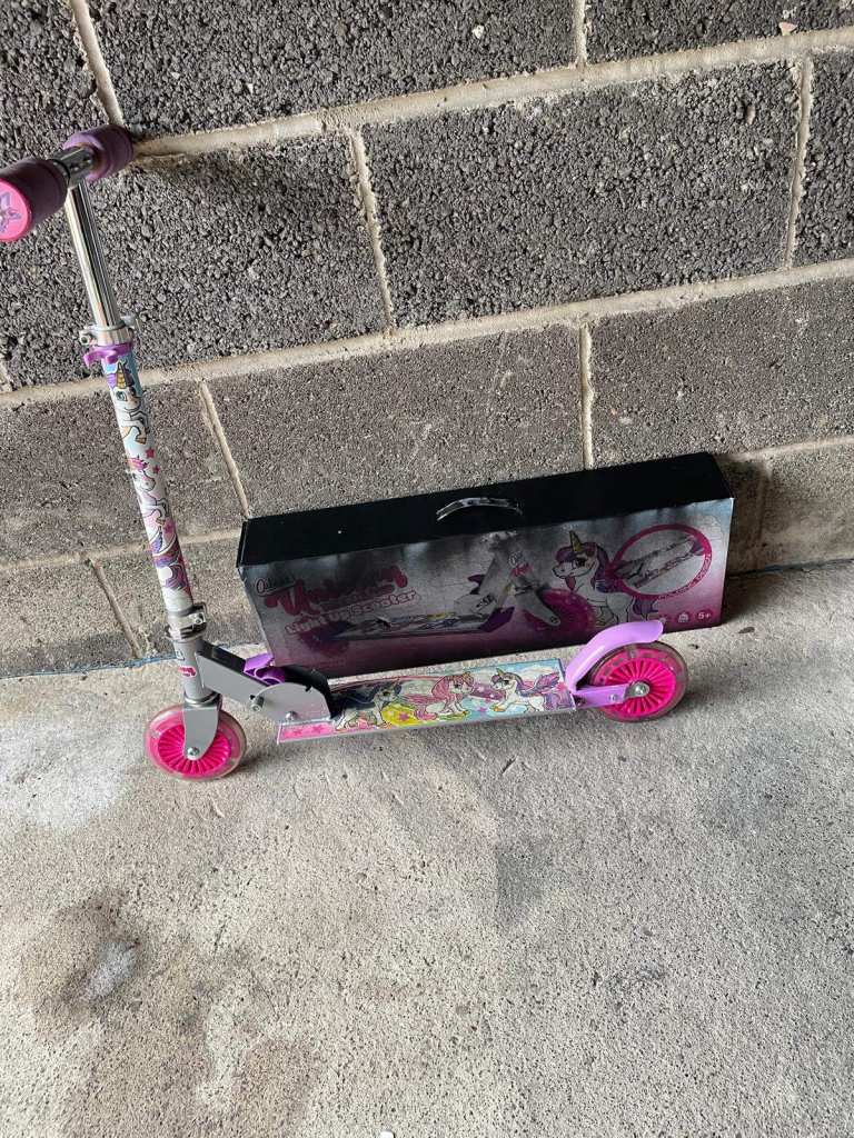 Kids Scooter with Box – Pink and Purple, Good Condition