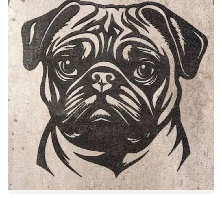 Pug Dog Head Print Wall Decor