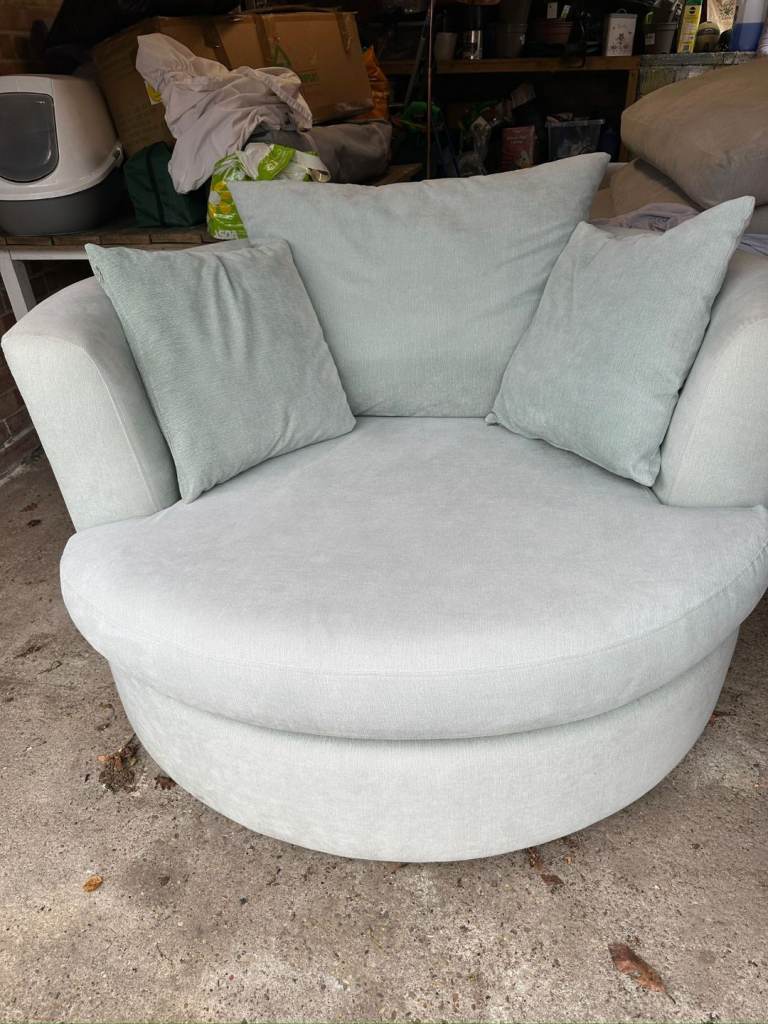 DFS pale blue love seat