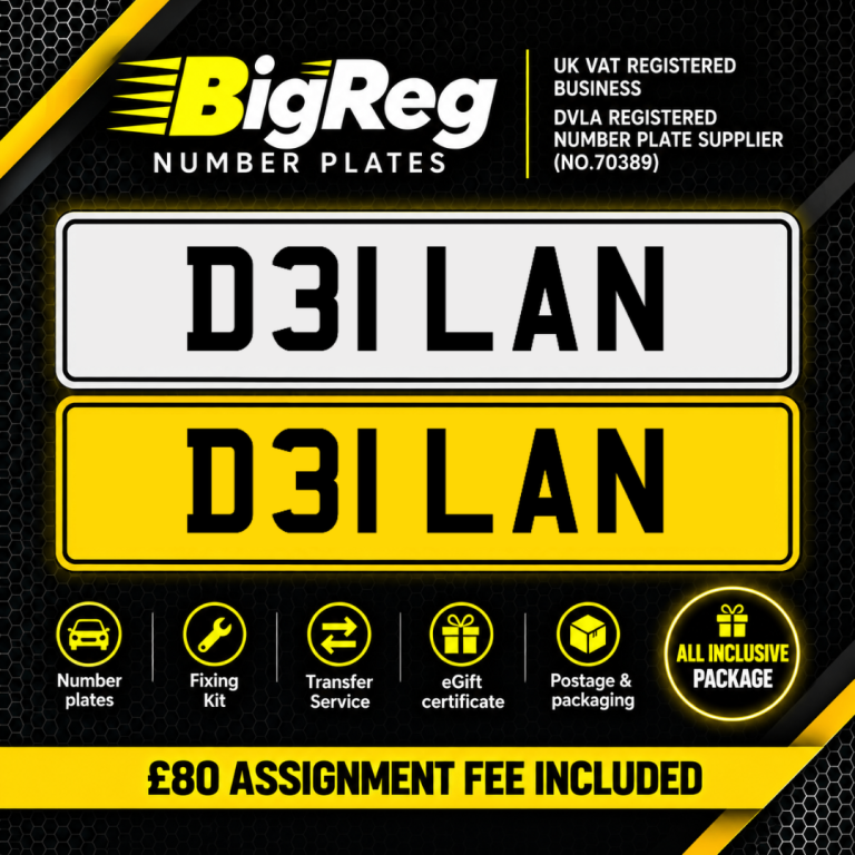 D31 LAN DILAN OLD PREFIX PRIVATE REGISTRATION CHERISHED NUMBER PLATE