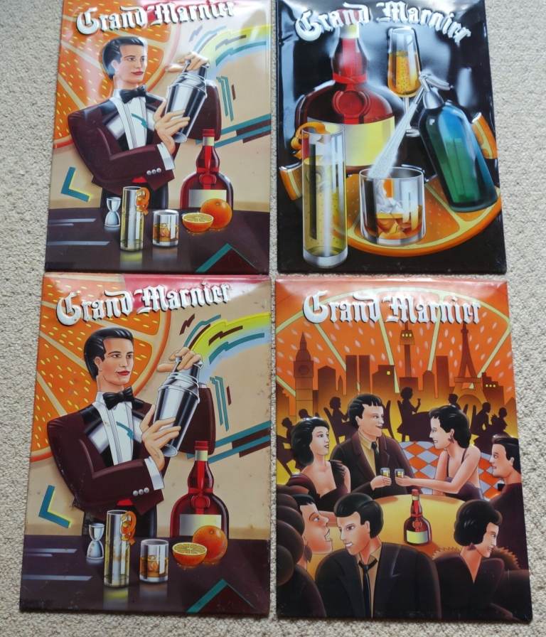 VINTAGE OLD METAL PUB SIGNS GRAND MARNIER   ABOUT 50 CMS X 35 CMS 