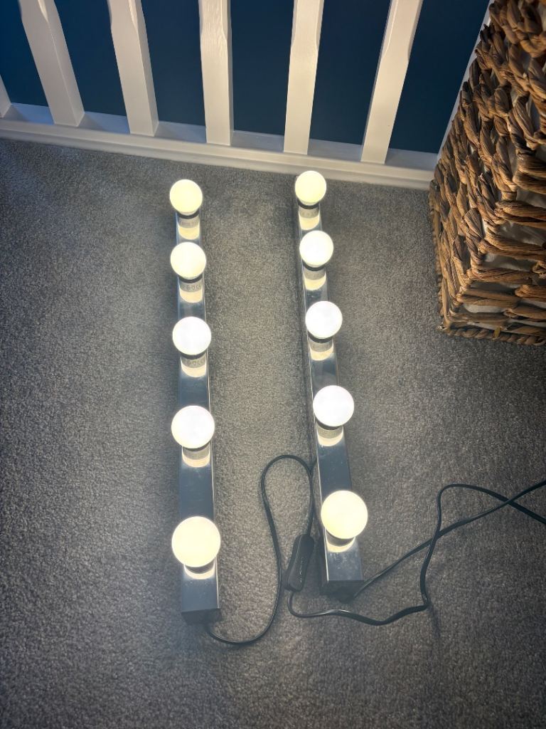 Pair of tall makeup mirror lights