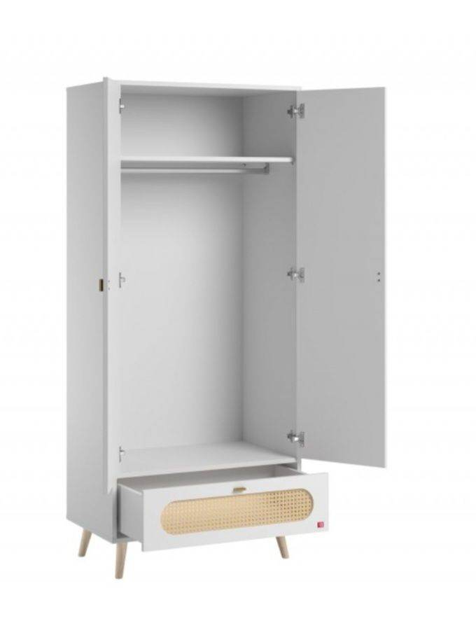 Brand new stylish 2 door white solid wood wardrobe.. rrp £759.99 can deliver