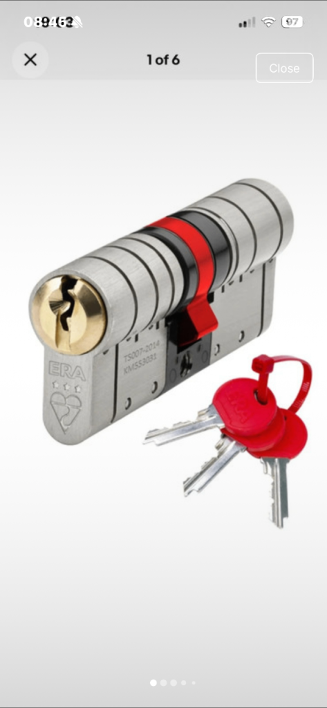 ERA Fortress 3 Star Euro Cylinder Anti-Snap Diamond Graded With 3 Keys