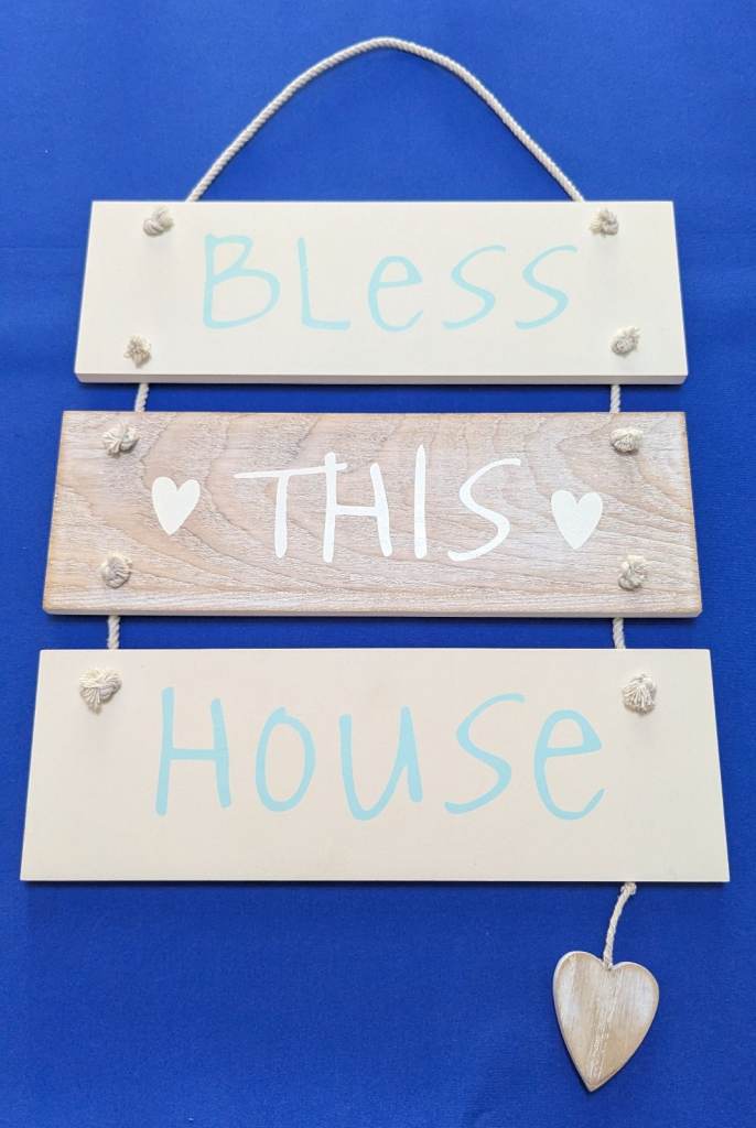 Wall hanging decoration - Bless This House Sign