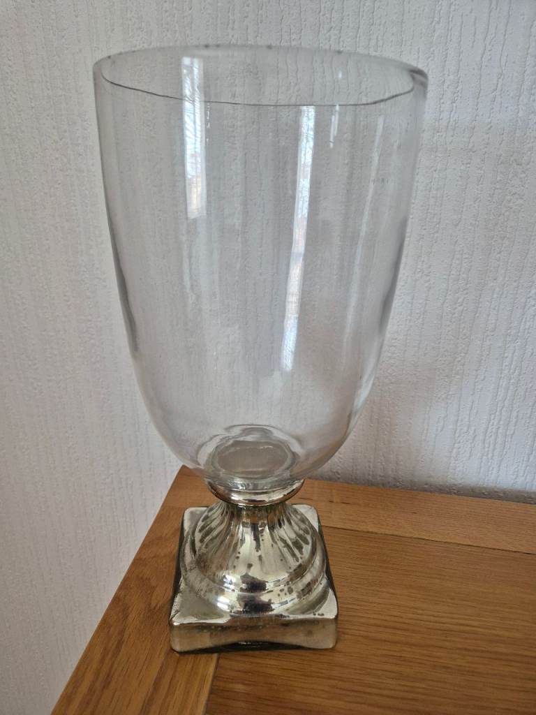 Silver footed Hurricane lamp