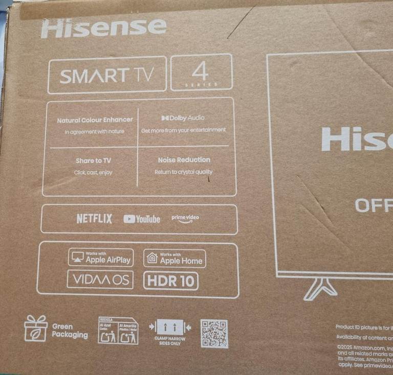 REDUCED TO £80.00 ONO - HISENSE - 32A4QTUK SER 4 SMART TV - 32 INCH AS NEW BOXED