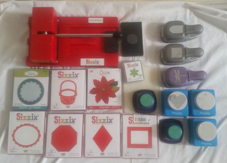 Job lot Martha Stewart Paper Punch Craft Punches etc, Sizzix die cutter, crop a dile