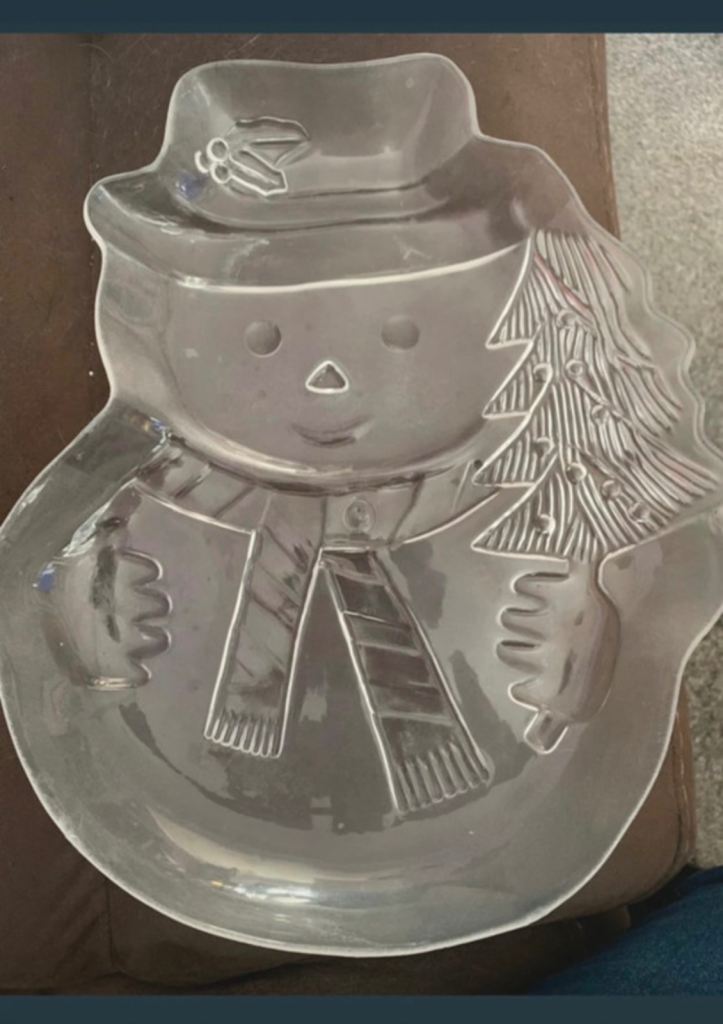 image for Plastic snowman dish / mould. 