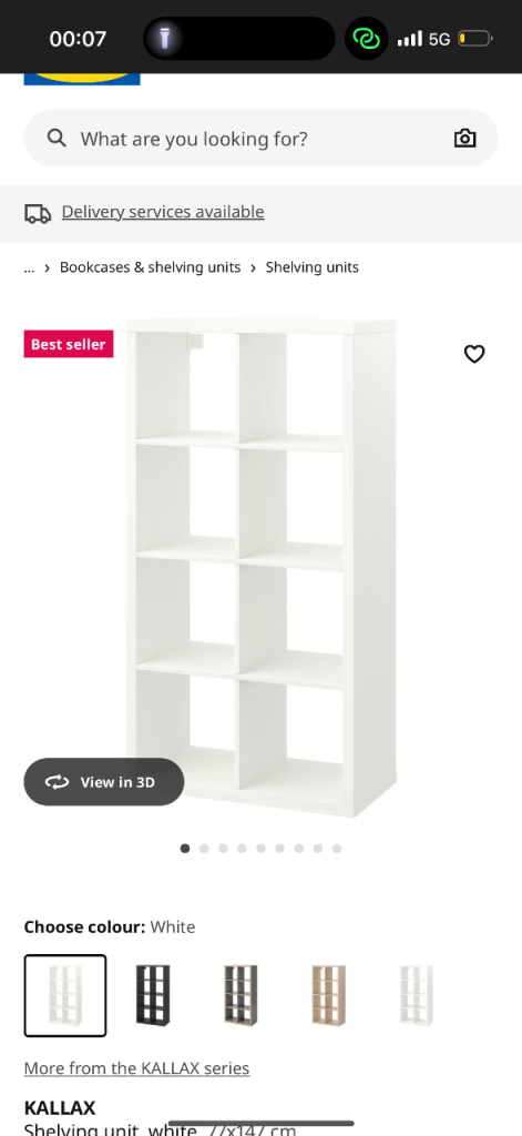 IKEA shelving unit with two sets of the 4 drawer
