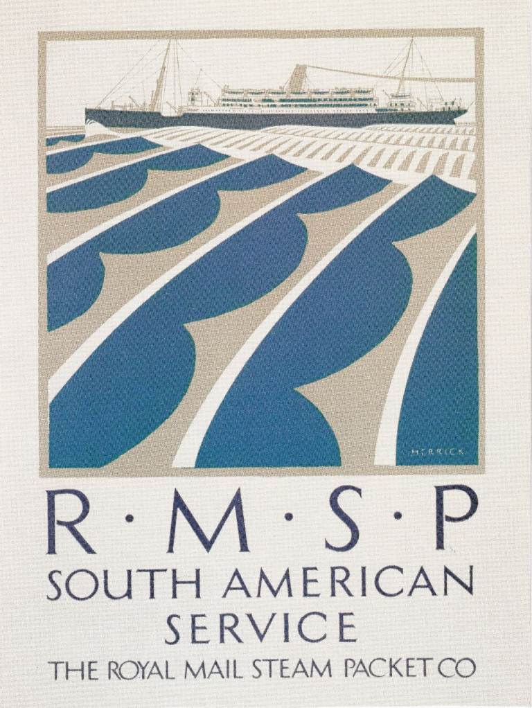 32. A Rare Original Print of an Art Deco Advertisement of the Day Royal Mail Steam Packet