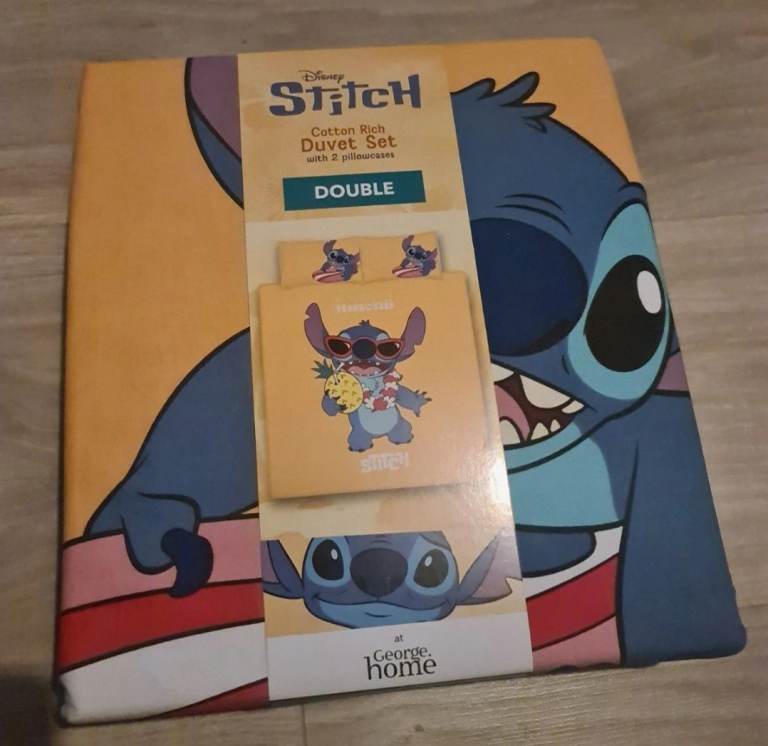 Disney Stitch Summer Orange Double Size Duvet Cover Set Brand New lilo & stitch